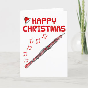 Carte De Remerciements Oboe Christmas Card Oboist Woodwind Musicien