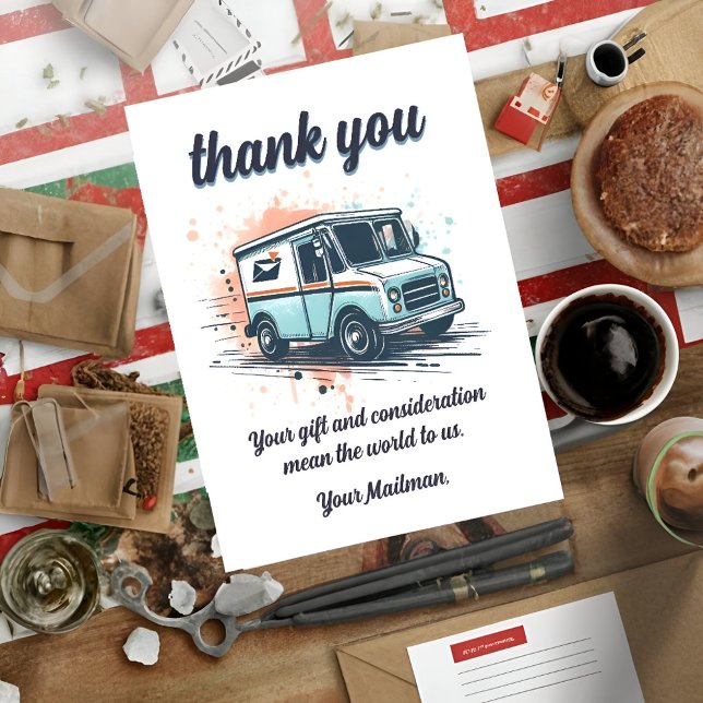Carte De Remerciements Obtenir la lettre transporteur Mailman Postal Mail (Créateur téléchargé)