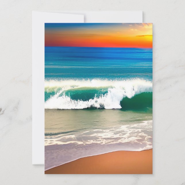 Carte De Remerciements Ocean Waves Beach à Sunset Pretty Beach (Devant)