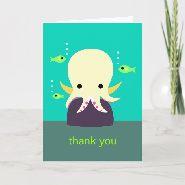 Carte de remerciements octopique (Devant)