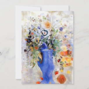 Carte De Remerciements Odilon Redon - Grand Bouquet dans un vase bleu pas