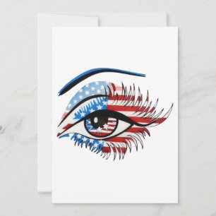 Carte De Remerciements Oeil de drapeau américain, Clipart de sublimation