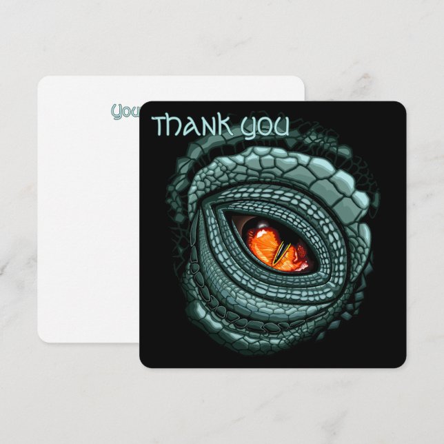 Carte De Remerciements Œil de prédateur reptile primal (Devant / Derrière)