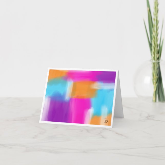 Carte De Remerciements Oeuvre Abstraite minimale et dynamique (Devant)
