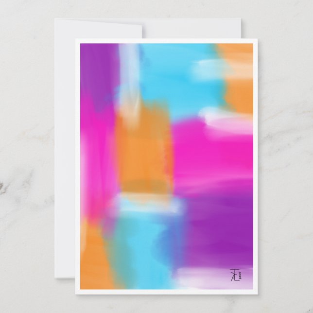 Carte De Remerciements Oeuvre Abstraite minimale et dynamique (Devant)