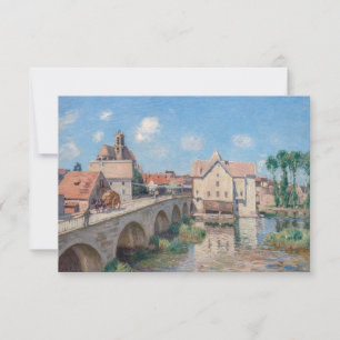 Carte De Remerciements OEuvre d'Alfred Sisley - Le Pont de Moret