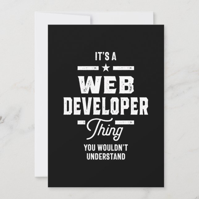 Carte De Remerciements Offre d'emploi du développeur Web (Devant)