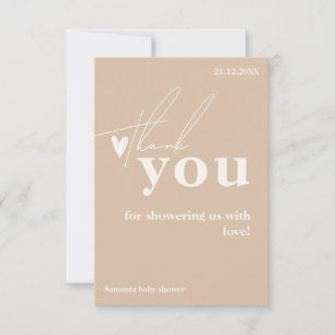 Carte De Remerciements Oh Baby Boho Simple Baby shower de coeur