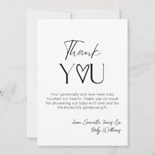 Carte De Remerciements Oh Baby Minimal moderne simple Baby shower neutre