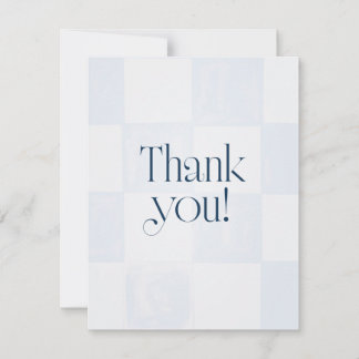 Carte De Remerciements Oh Baby Modern Blue Checkered Baby Shower