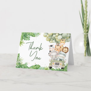 Carte De Remerciements Oh Baby shower Safari de Boy Jungle
