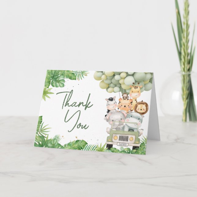 Carte De Remerciements Oh Baby shower Safari de Boy Jungle (Devant)