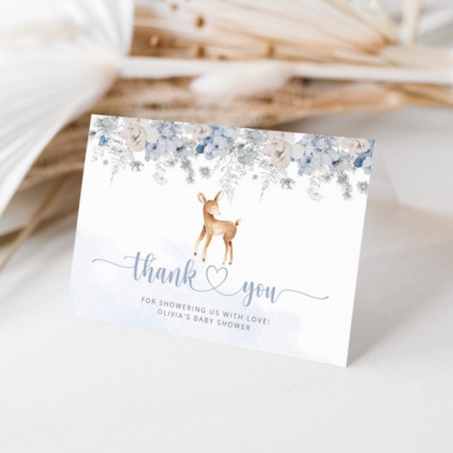 Carte De Remerciements Oh cerf bleu baby shower garçon (Créateur téléchargé)