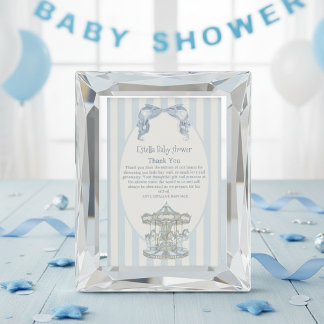 Carte De Remerciements Oh Garçon Carrousel à Ruban Bleu Baby Shower Aquar
