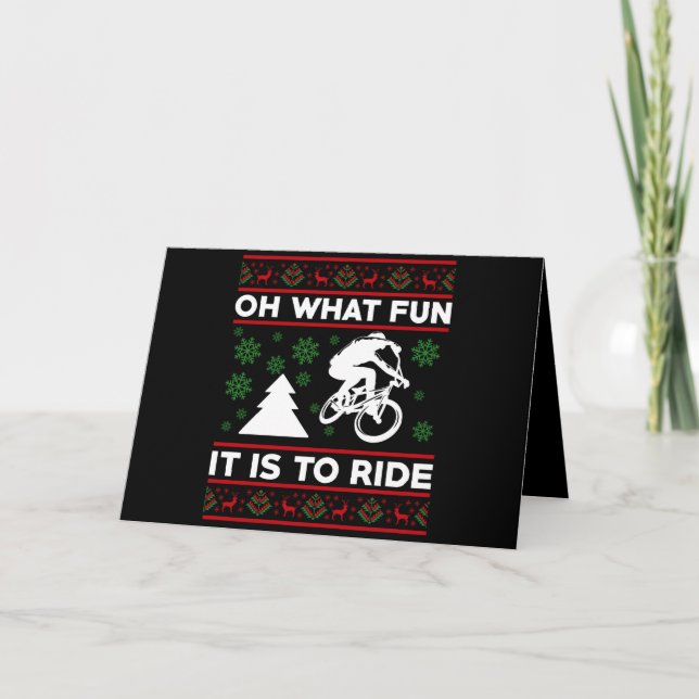 Carte De Remerciements Oh Quel Amusement C'Est De Faire Du Vélo Noël (Devant)