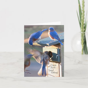 Carte De Remerciements Oiseau bleu de bonheur