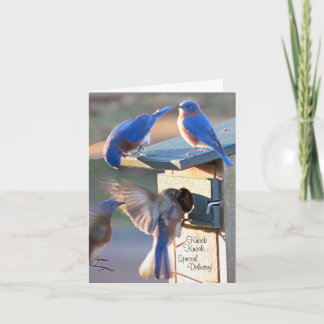 Carte De Remerciements Oiseau bleu de bonheur