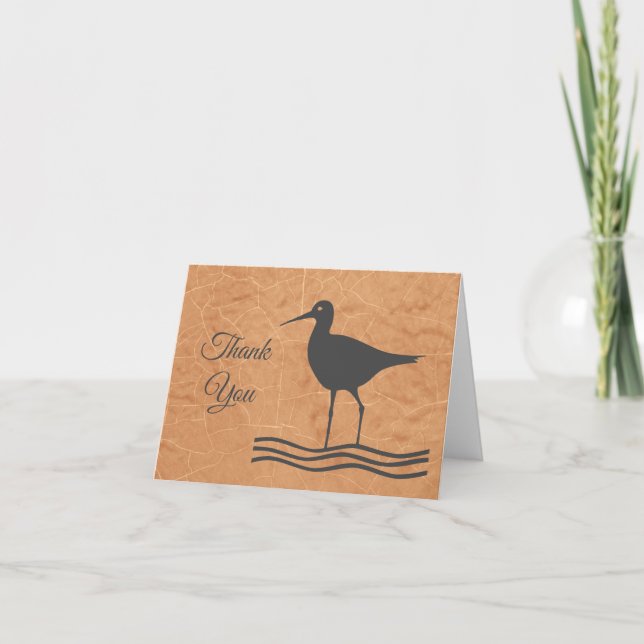 Carte De Remerciements Oiseau de rivage (Devant)