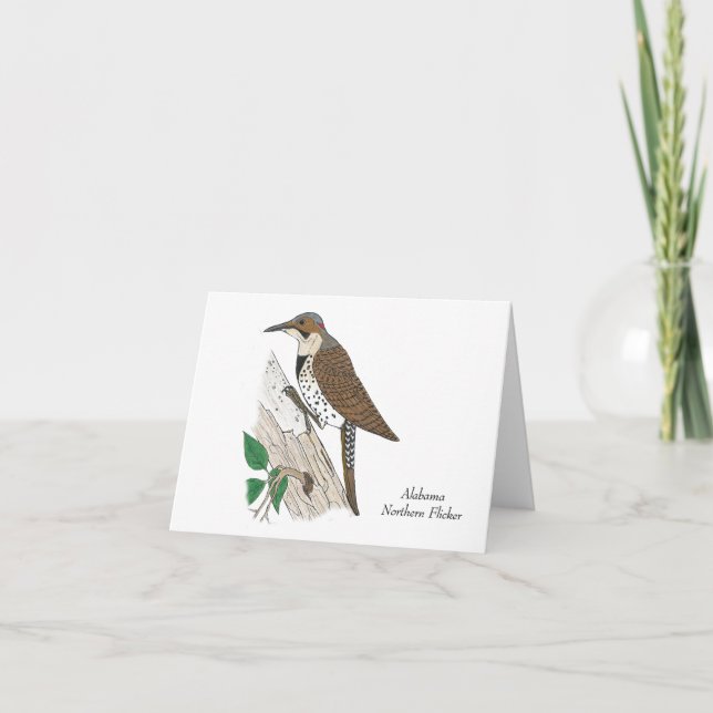 Carte De Remerciements Oiseau d'État de l'Alabama : Flickr du Nord (Devant)