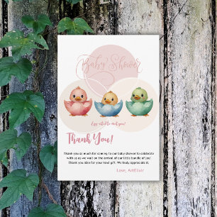 Carte De Remerciements Oiseaux d'Oeufs de Cute Kawaii Baby shower coloré 