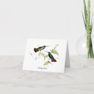 Carte De Remerciements Oiseaux et fleurs pliés
