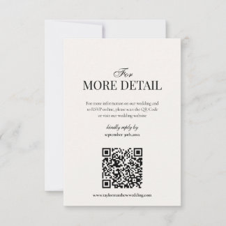 Carte De Remerciements Old Money Black & White |  Details Qr Code Encore
