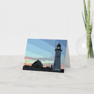 Carte De Remerciements Old Scituate Lighthouse—merci
