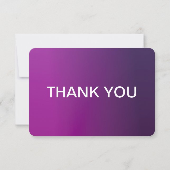 Carte De Remerciements Ombre moderne et texte blanc modifiable (Devant)
