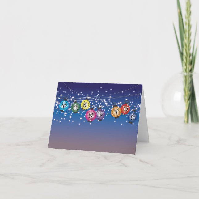 Carte de remerciements Ombre Rainbow Lanterns (Devant)