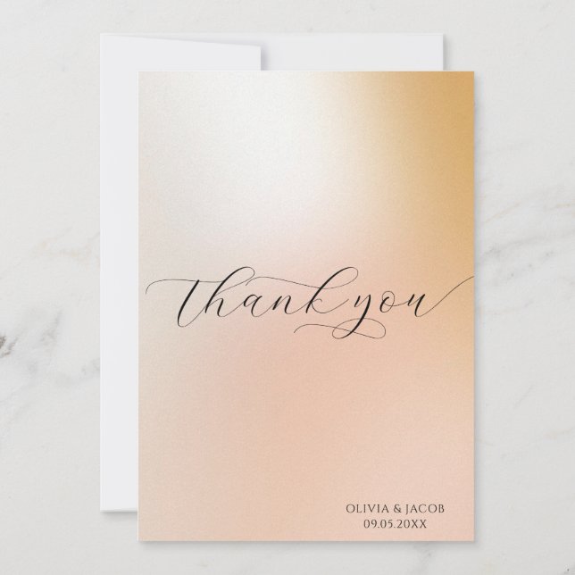 Carte De Remerciements Ombre rose pâle | MARIAGE (Dos)