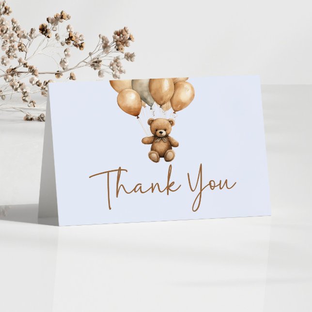 Carte De Remerciements On Peut Attendre Le Baby shower De L'Ours Teddy Bo (Créateur téléchargé)