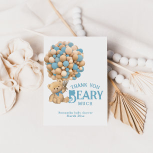 Carte De Remerciements On peut attendre le Baby shower Ours moderne