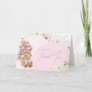 Carte De Remerciements On peut attendre le Baby shower rose