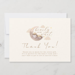 Carte De Remerciements On peut attendre prématurément Cub Bear Moon Star
