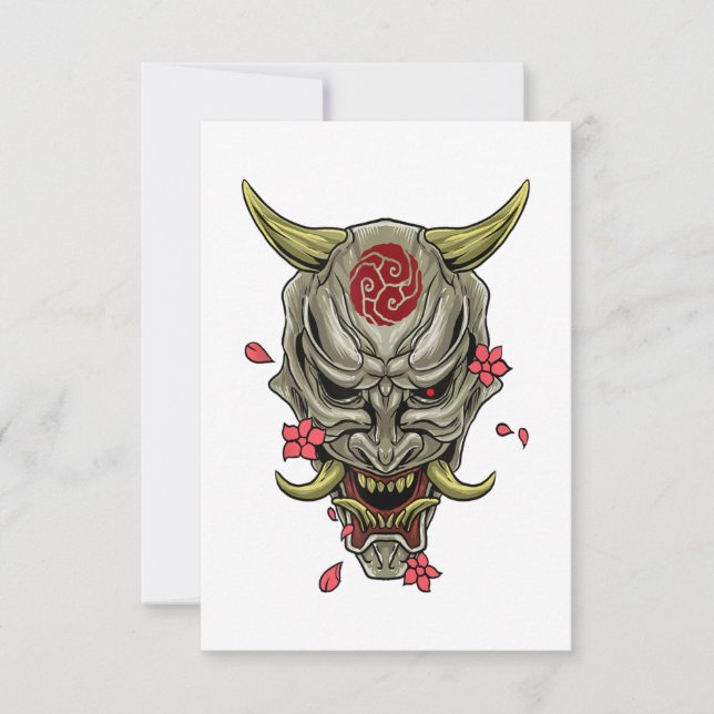 Carte De Remerciements Oni Demon Japonais diable (Devant)