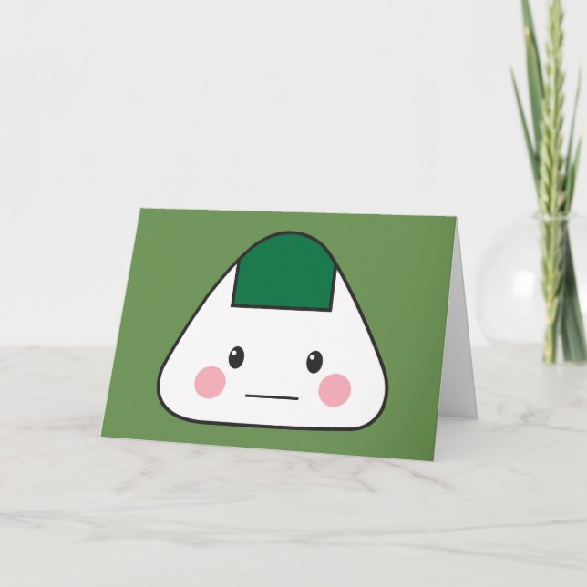 Carte De Remerciements Onigiri omusubi Japonais balle de riz nori algues (Devant)
