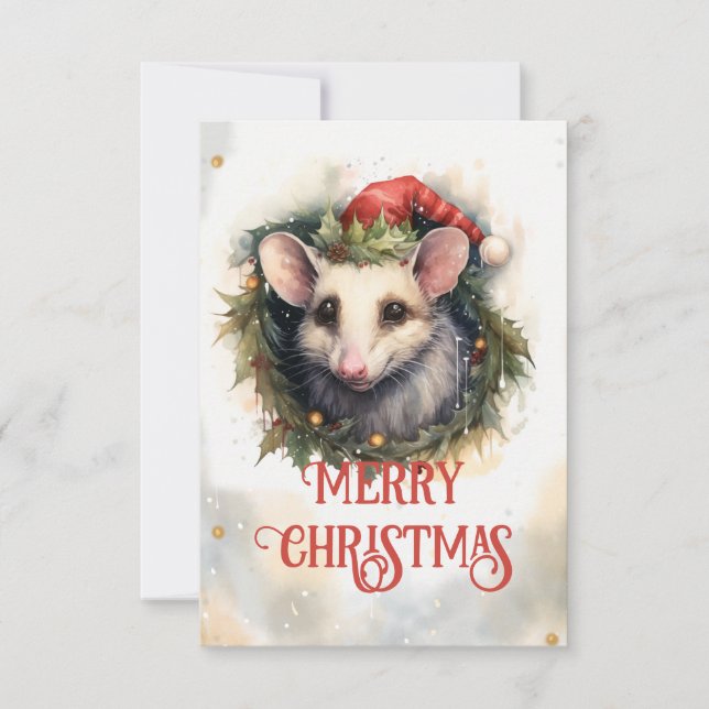 Carte De Remerciements Opossum Watercolor (Devant)
