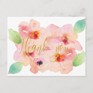 carte de remerciements or aquarelle