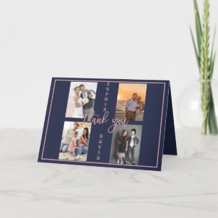 Carte De Remerciements Or, nous renouvelons encore les Vows Photo Collage