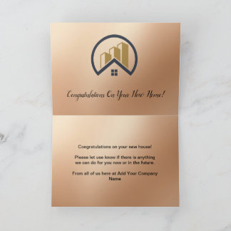 Carte De Remerciements Or Rose | Immobilier couleur rouge