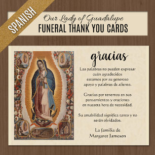 Carte De Remerciements Oraciones Fúnebres con Nuestra Señora de Guadalupe