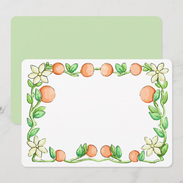 Carte De Remerciements Orange Blossoms (Devant / Derrière)