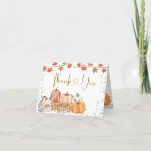 Carte De Remerciements Orange Citrouille Patch Automne Anniversaire