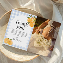 Orange Gingham Citrus Baby Shower Photo