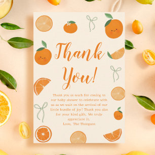 Carte De Remerciements Orange Un Petit Baby shower De Citrus À La Cutie
