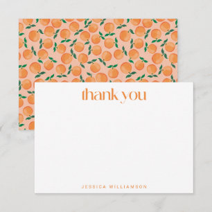 Carte De Remerciements Oranges d'été Fruit Aquarelle Fête des mariées ros