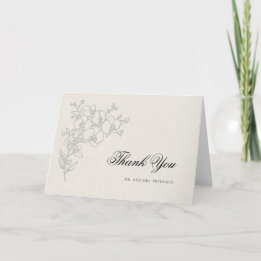 Carte De Remerciements Orchid Elevated Ecru Classic Folded Wedding