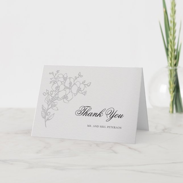 Carte De Remerciements Orchid Elevated Ivory Classic Folded Wedding (Devant)