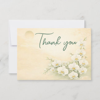 Carte De Remerciements Orchid Thank You Card – Ivory White Floral Design