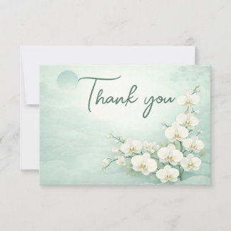 Carte De Remerciements Orchid Thank You Card – Ivory White Floral Design